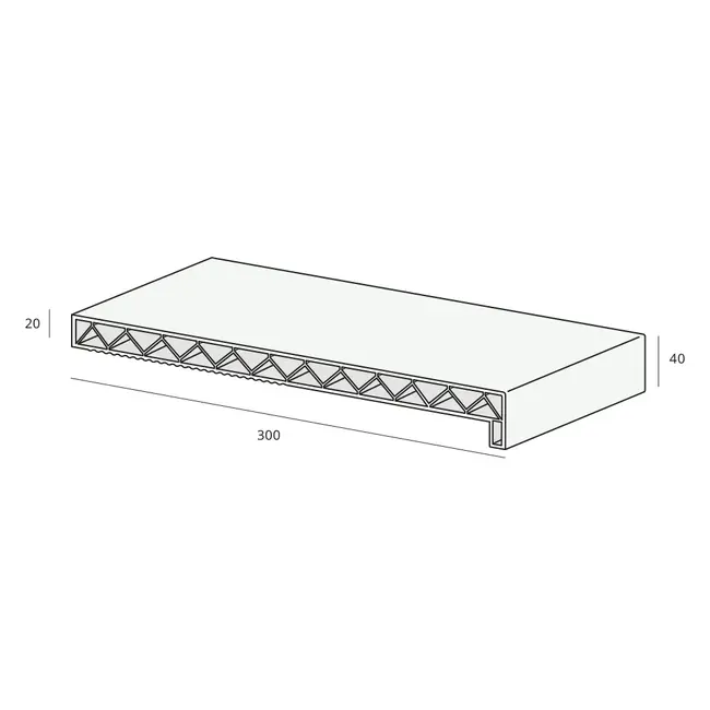 Novaboard Stone Vensterbank 30 cm - Opaalgrijs