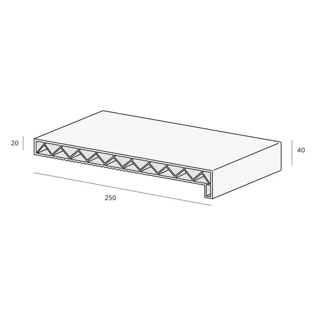 Novaboard Stone Vensterbank 25 cm - Opaalgrijs