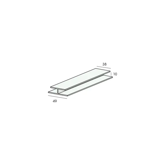 Heering H-verbindingprofiel 10 mm - Crème (1 x 600 cm)