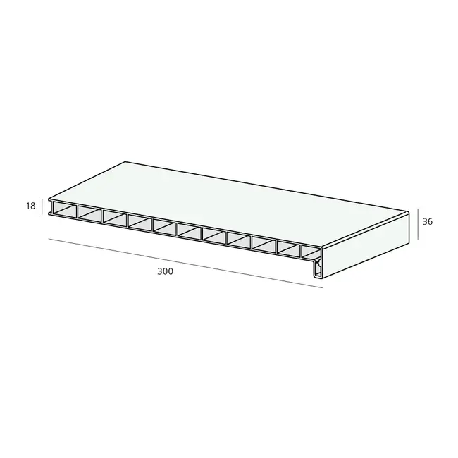 Lignodur Stone Vensterbank 30 cm - Matzwart