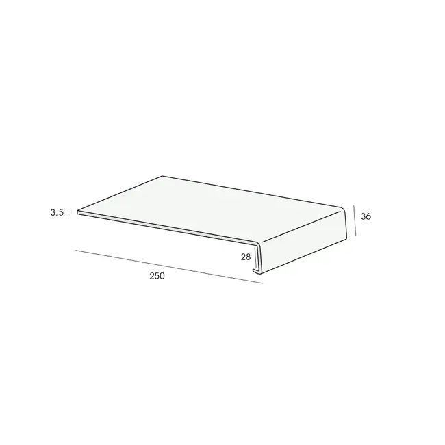 Lignodur Overzetvensterbank 25 cm - Blauwsteen