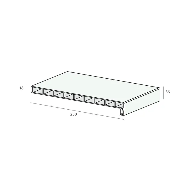 Lignodur Stone Vensterbank 25 cm - Crème