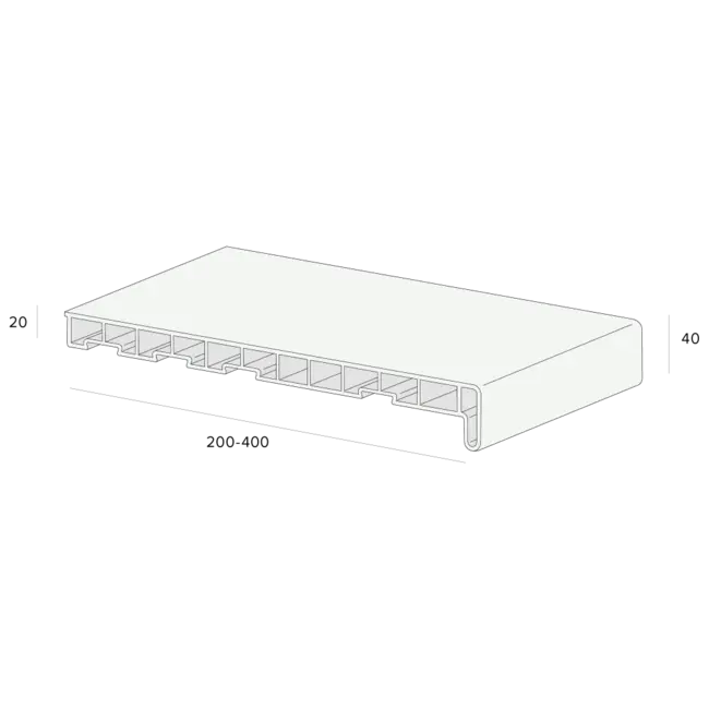 Novaboard Vensterbank 300 mm - Wit