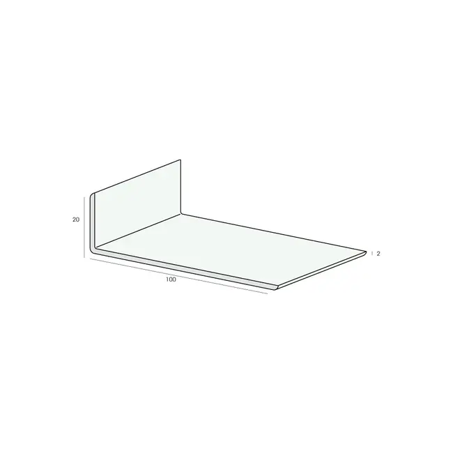 Heering Hoekprofiel 100 x 20 x 2 mm - Crème (1 x 600 cm)
