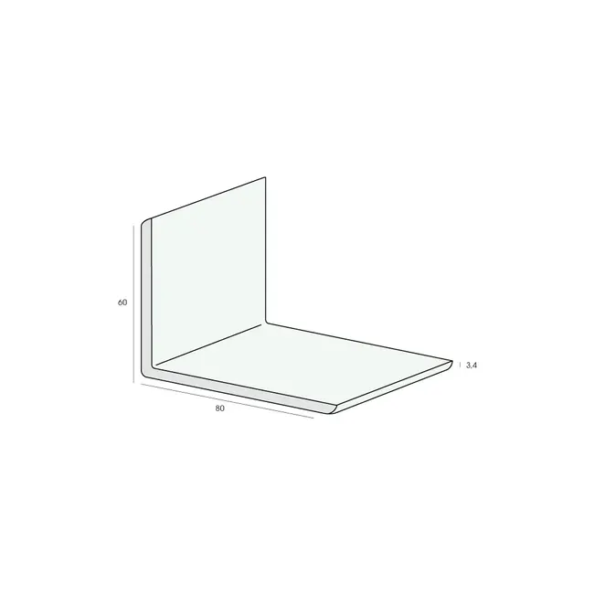 Heering Hoekprofiel 80 x 60 x 3,4 mm - Crème (1 x 600 cm)