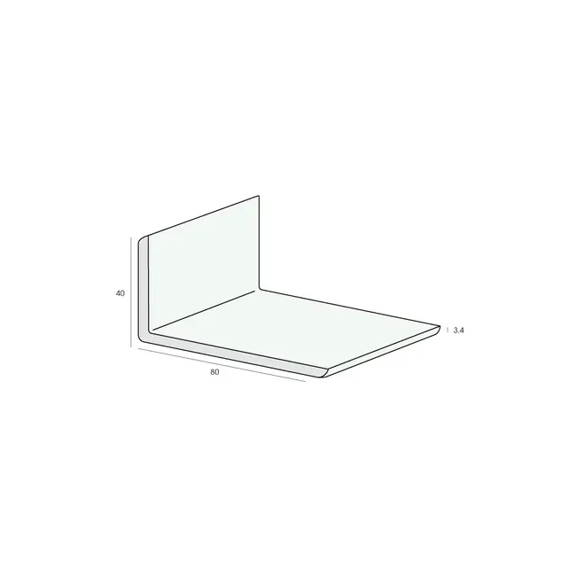 Heering Hoekprofiel 80 x 40 x 3,4 mm - Zwart (1 x 600 cm)