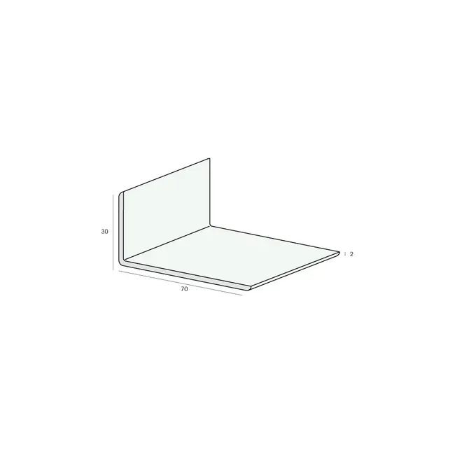 Heering Hoekprofiel 70 x 30 x 2 mm - Wit (1 x 600 cm)