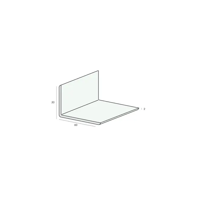 Heering Hoekprofiel 60 x 30 x 2 mm - Crème (1 x 600 cm)