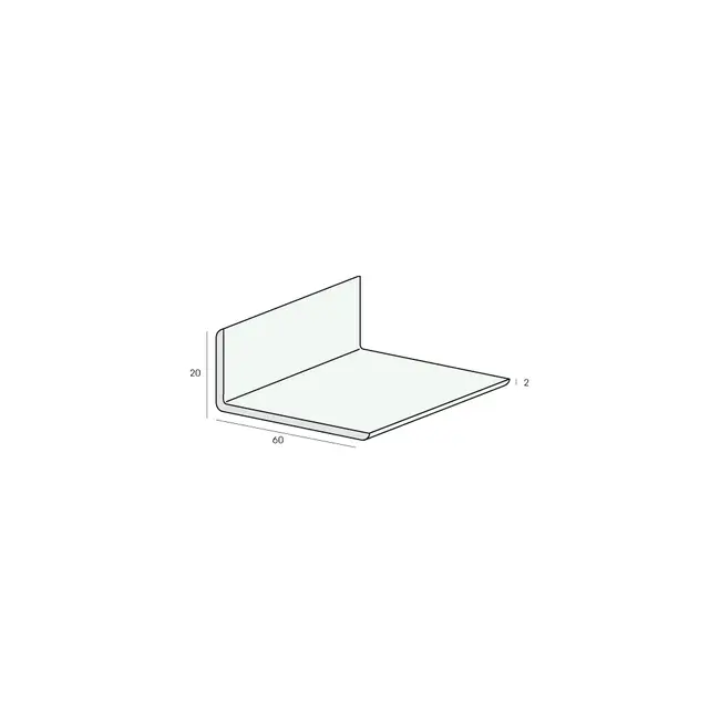 Heering Hoekprofiel 60 x 20 x 2 mm - Wit (1 x 600 cm)