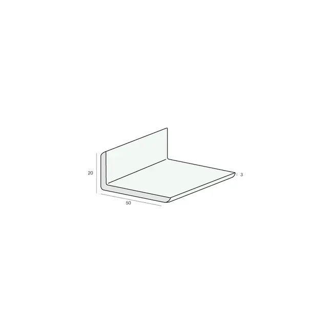 Heering Hoekprofiel 50 x 20 x 3 mm - Crème (1 x 600 cm)