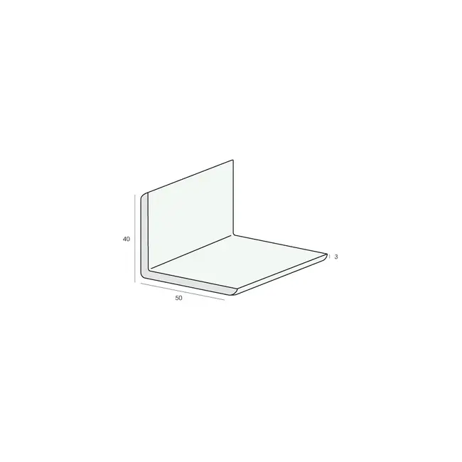 Heering Hoekprofiel 50 x 40 x 3 mm - Wit (1 x 600 cm)