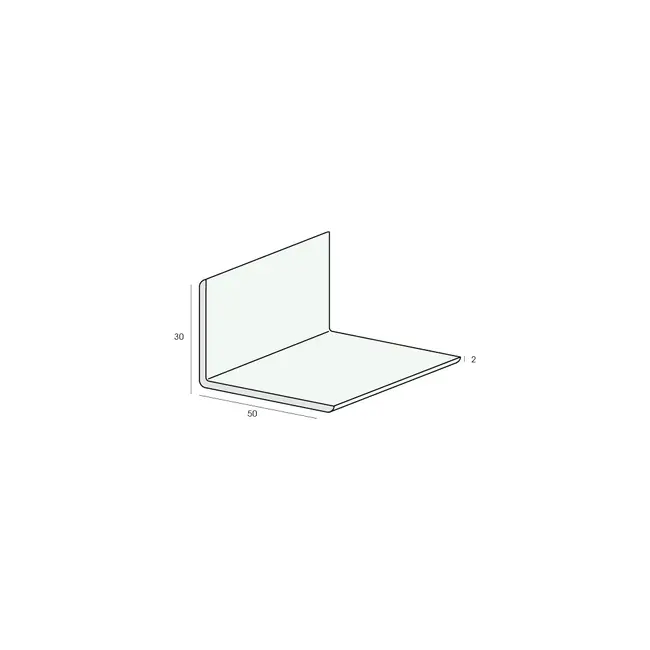 Heering Hoekprofiel 50 x 30 x 2 mm - Zwart (1 x 600 cm)