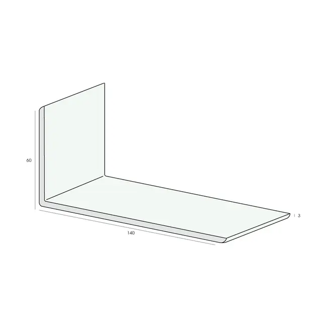 Heering Hoekprofiel 140 x 60 x 3 mm - Wit (1 x 600 cm)