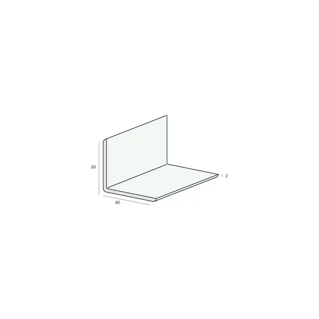 Heering Hoekprofiel 40 x 30 x 2 mm - Wit (1 x 600 cm)