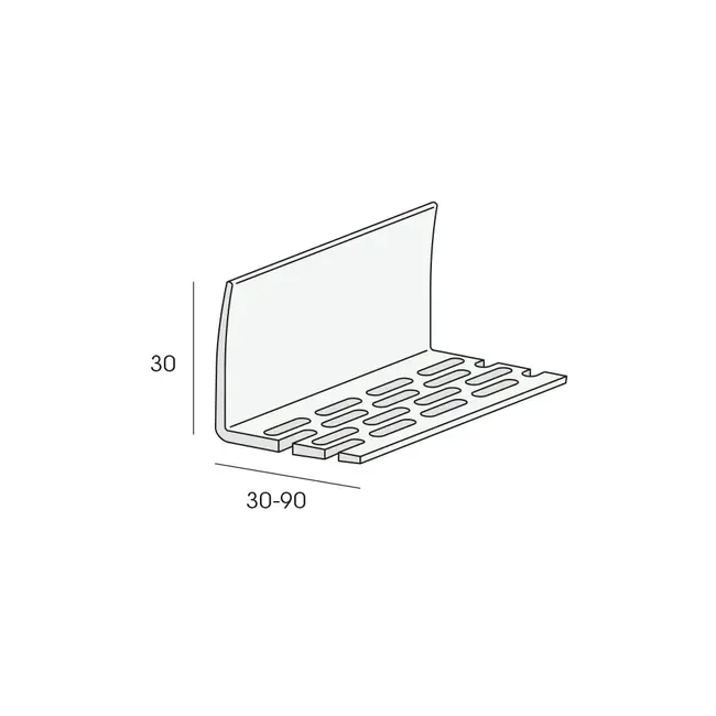 Heering Hoekprofiel geperforeerd 60 x 30 x 2 mm - Zwart (1 x 300 cm)