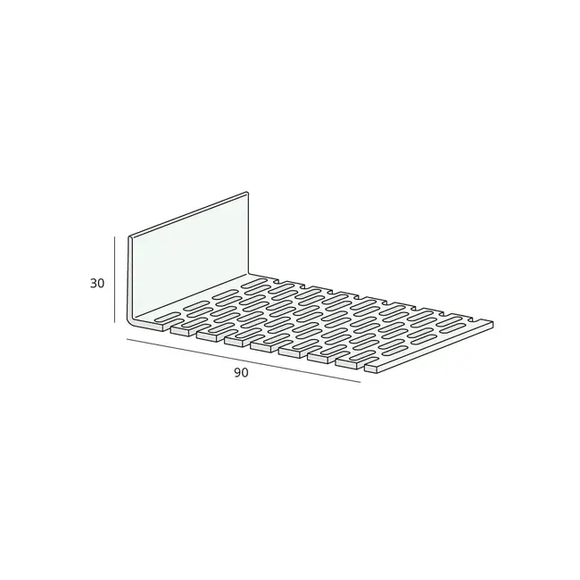 Heering Hoekprofiel geperforeerd 90 x 30 x 2 mm - Zwart (1 x 300 cm)