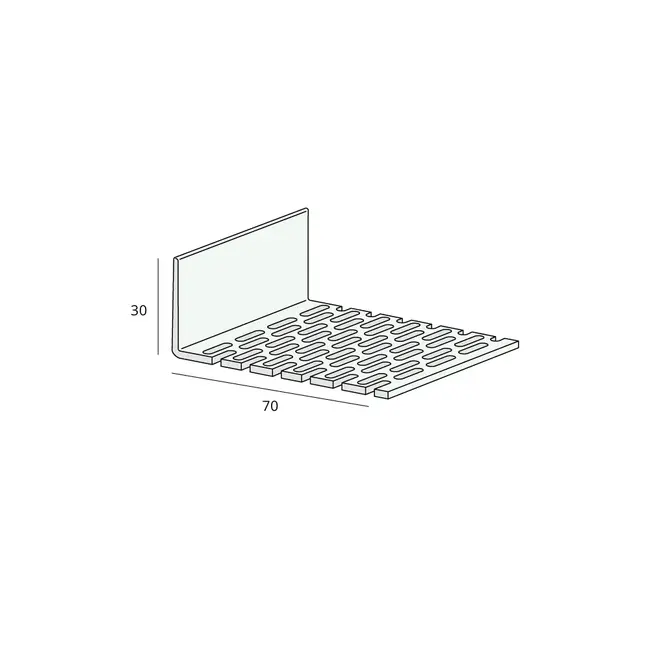 Heering Hoekprofiel geperforeerd 70 x 30 x 2 mm - Zwart (1 x 300 cm)