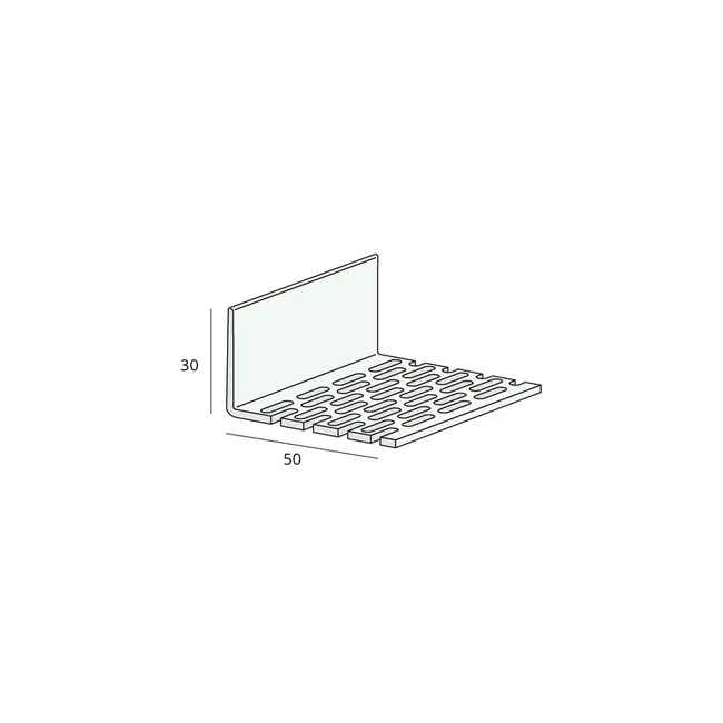 Heering Hoekprofiel geperforeerd 50 x 30 x 2 mm - Zwart (1 x 300 cm)