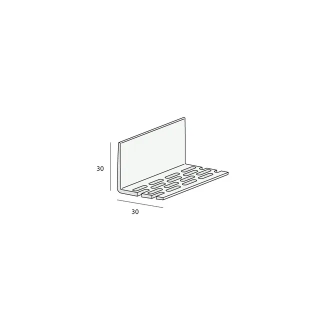 Heering Hoekprofiel geperforeerd 30 x 30 x 2 mm - Wit (1 x 300 cm)