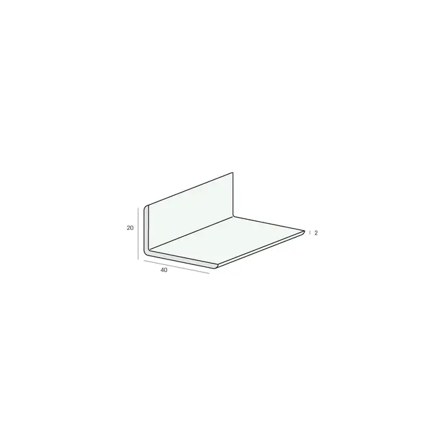 Heering Hoekprofiel 40 x 20 x 2 mm - Wit (1 x 600 cm)