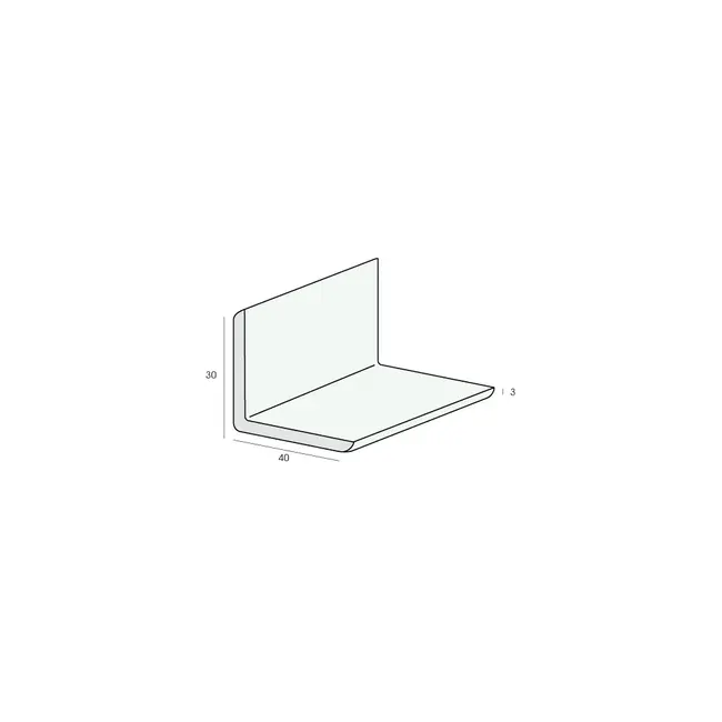 Heering Hoekprofiel 40 x 30 x 3 mm - Zwart (1 x 600 cm)
