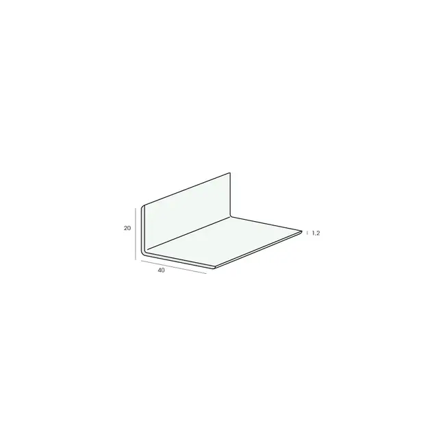 Heering Hoekprofiel 40 x 20 x 1,2 mm - Wit (1 x 275 cm)
