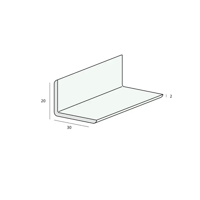 Heering Hoekprofiel 30 x 20 x 2 mm - Zwart (1 x 600 cm)