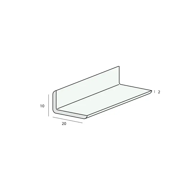 Heering Hoekprofiel 24 x 12 x 2 mm - Zwart (1 x 520 cm)
