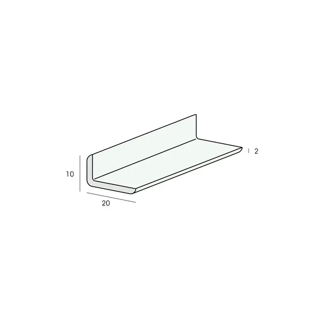 Heering Hoekprofiel 20 x 10 x 2 mm - Wit (1 x 600 cm)