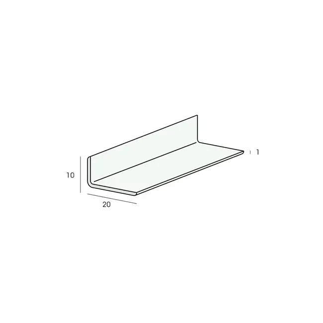 Heering Hoekprofiel 20 x 10 x 1 mm - Wit (1 x 275 cm)
