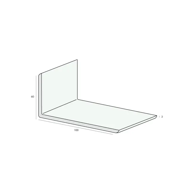 Heering Hoekprofiel 100 x 60 x 3 mm - Wit (1 x 600 cm)
