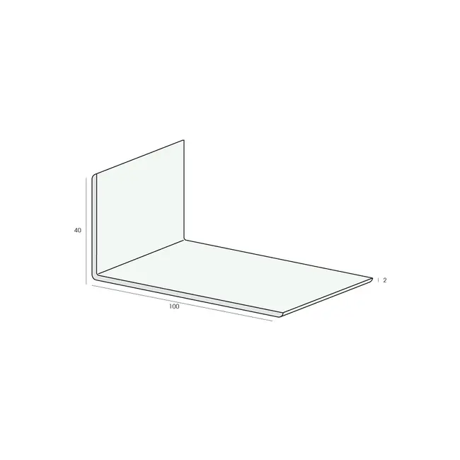 Heering Hoekprofiel 100 x 40 x 2 mm - Wit (1 x 600 cm)