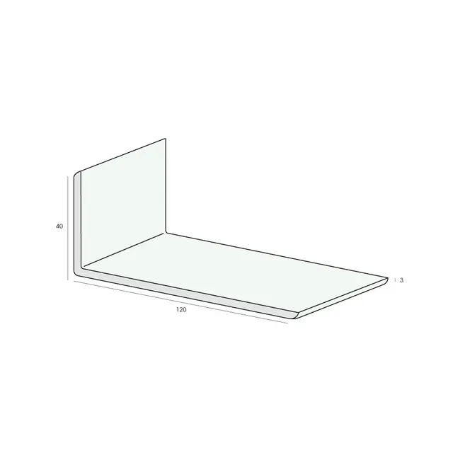 Heering Hoekprofiel 120 x 40 x 3 mm - Crème (1 x 600 cm)