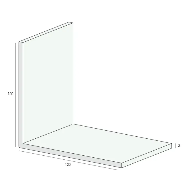 Heering Hoekprofiel 120 x 120 x 3 mm - Crème (Renolit) (1 x 600 cm)