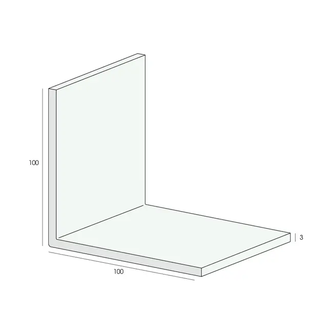 Heering Hoekprofiel 100 x 100 x 3 mm - Crème (1 x 600 cm)