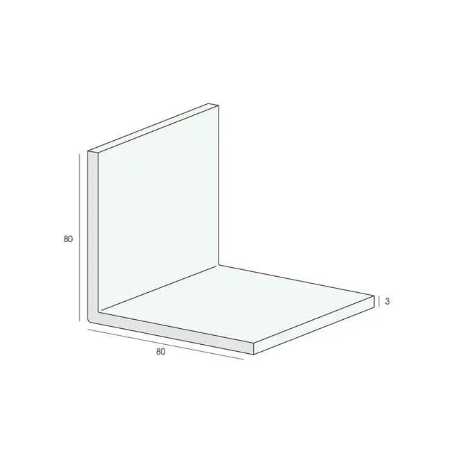 Heering Hoekprofiel 80 x 80 x 3 mm - Wit (1 x 600 cm)