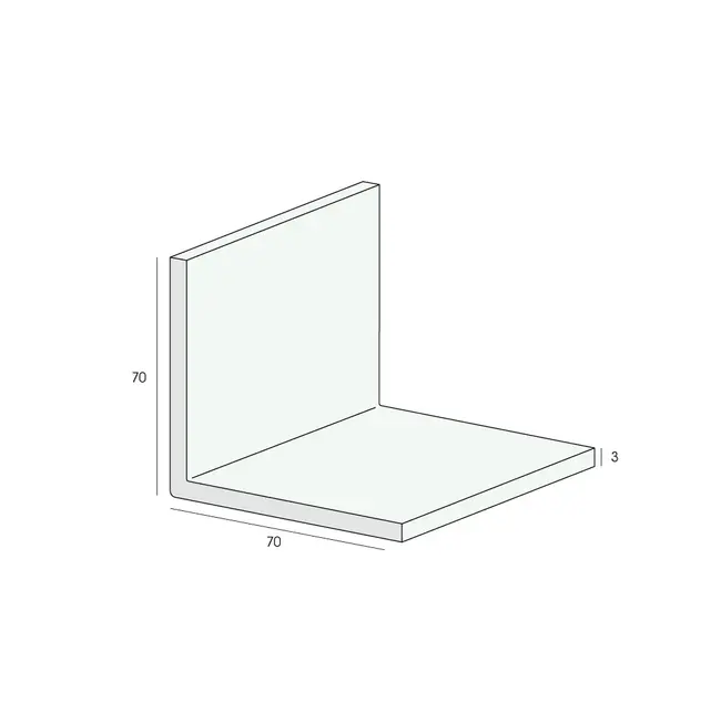 Heering Hoekprofiel 70 x 70 x 3 mm - Crème (1 x 600 cm)