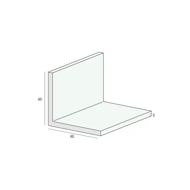 Heering Hoekprofiel 60 x 60 x 3 mm - Crème (1 x 600 cm)