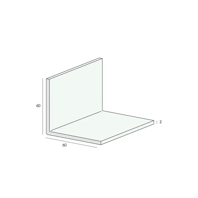 Heering Hoekprofiel 60 x 60 x 2 mm - Wit (1 x 600 cm)
