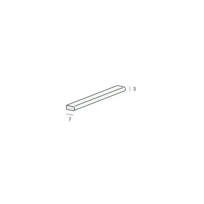 Heering Platprofiel 7 x 3 mm, 1 zijde afgerond - Grijs (1 x 100 cm)