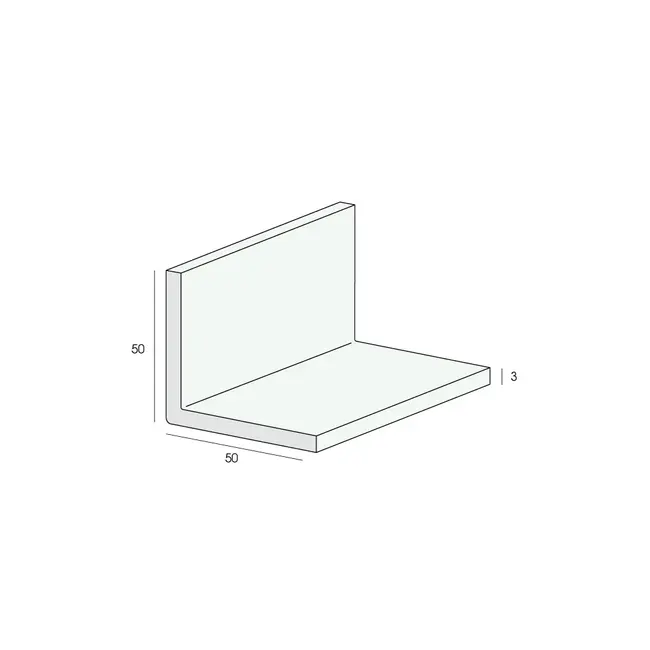 Heering Hoekprofiel 50 x 50 x 3 mm - Wit (1 x 600 cm)