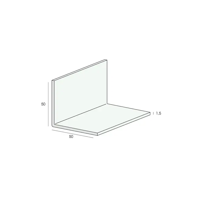 Heering Hoekprofiel 50 x 50 x 1,5 mm - Wit (1 x 260 cm)