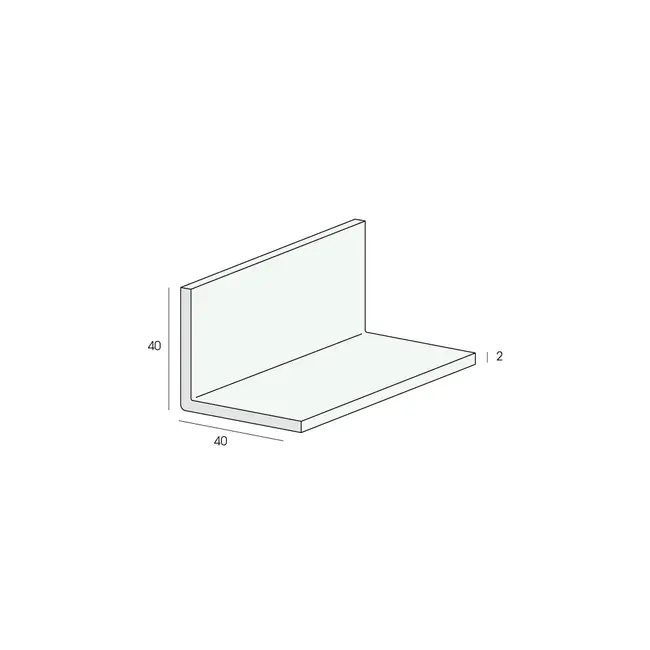 Heering Hoekprofiel 40 x 40 x 2 mm - Wit (1 x 260 cm)