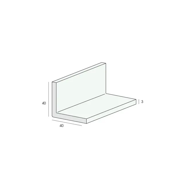 Heering Hoekprofiel 40 x 40 x 3 mm - Wit (1 x 600 cm)