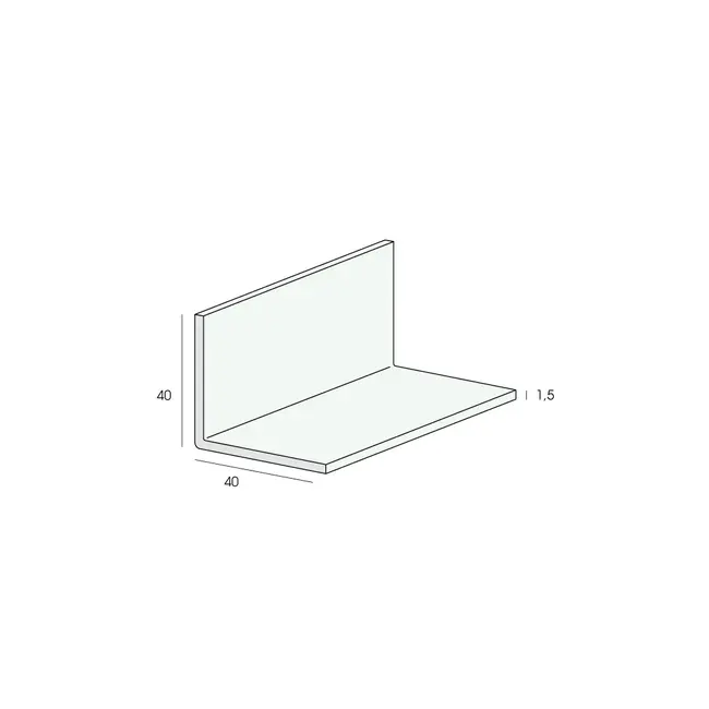 Heering Hoekprofiel 40 x 40 x 1,5 mm - Wit (1 x 260 cm)