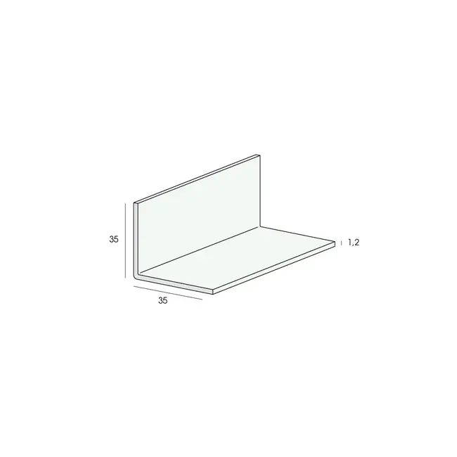 Heering Hoekprofiel 35 x 35 x 1,2 mm - Wit (1 x 275 cm)