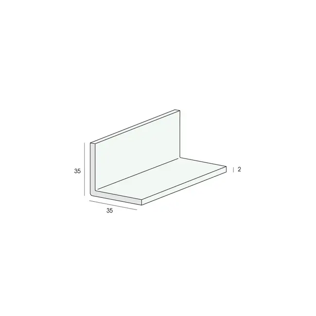 Heering Hoekprofiel 35 x 35 x 2 mm - Zwart (1 x 600 cm)