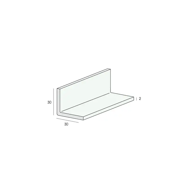 Heering Hoekprofiel 30 x 30 x 2 mm - Crème (Renolit) (1 x 600 cm)