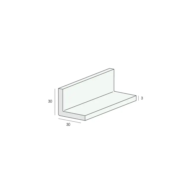Heering Hoekprofiel 30 x 30 x 3 mm - Wit (1 x 600 cm)