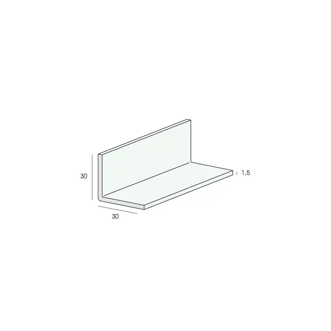 Heering Hoekprofiel 30 x 30 x 1,5 mm - Wit (1 x 260 cm)